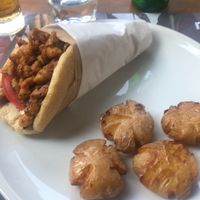 Vegan gyros at roots in Thessaloniki