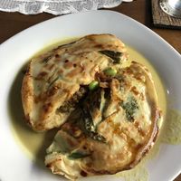 savory stuffed pancakes   at Wulan Vegetarian Warung in Ubud