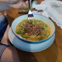 Exciting noodle soup at Wulan Vegetarian Warung in Ubud