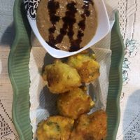 Corn cakes  at Wulan Vegetarian Warung in Ubud