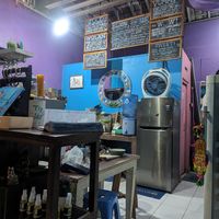 Kitchen and counter at Wulan Vegetarian Warung in Ubud