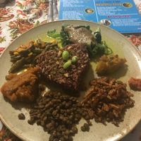 7-Veg plate which was very tasty!  at Wulan Vegetarian Warung in Ubud