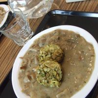 Kräuterknödeln at Maran Vegan Bistro in Vienna