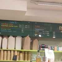 Juices and mains at Maran Vegan Bistro in Vienna