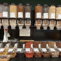 Supermarket shelves at Maran Vegan Bistro in Vienna