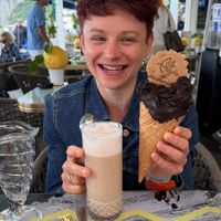 As you can see, extremely happy with this ice cream😄  at Caffe Augusto in Capri