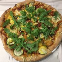 mediterranean pizza at Napfenyes Bistro in Budapest