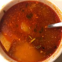 Hungarian rustic soup  at Napfenyes Bistro in Budapest