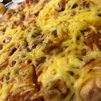 coal burners pizza with extra cheese ... omg! so good! at Napfenyes Bistro in Budapest