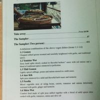 full menu 12/11/15, also Ethiopian beer, coffee, chai tea, lemon & ginger tea, cans of fizzy pop at Andu Caffe in East London