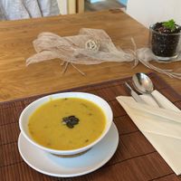 Kürbis Kichererbsen Ananas Suppe   at triVida in Klagenfurt