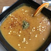 Orange & carrot soup at triVida in Klagenfurt