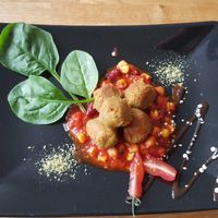 Chickpea fritters at triVida in Klagenfurt