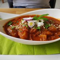 Potato goulash at triVida in Klagenfurt