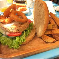 bean burger. at The Green Patio in Cusco