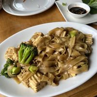 Pad see ew made vegan and with soft tofu  at Maui Thai Bistro in Kihei