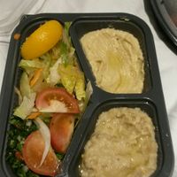 Tabouleh salad, hummus, baba ghanouj at Oranaise Cafe in Leeds