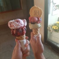 Left one is completely vegan at Gelatoteca SuSo in Venice