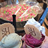 you NEED to try their pistachio flavour (left) at Gelatoteca SuSo in Venice