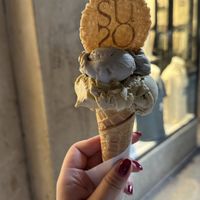 Pistachio and Halva (sesame and figs)  at Gelatoteca SuSo in Venice