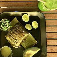 Tamal de verduras y jugo verde 🥦🍋 at Taller Veganico in Monterrey