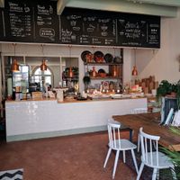 Interior and some of the limited seating at The Living in Delft