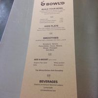 Menu- page 2 at BOWL'D in Arlington