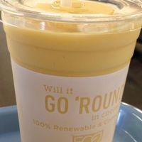 Almond milk vegan mango smoothie at BOWL'D in Arlington