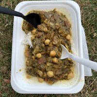 Palak chole (chickpea and spinach curry) at Simply Veg in Brighton