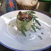 Plato del día: rollito de calabacin frío con cuscus at Ay Mi Madre in Madrid