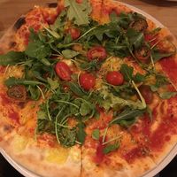 Vegg’n cherry pizza at Ay Mi Madre in Madrid