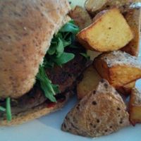 black-bean burger at Veg Bar in South West London