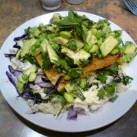 My nightshade free pea and polenta special! at Veg Bar in South West London