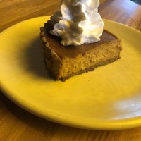 Squash pie (tasted like pumpkin) with coconut whip cream at True Food Kitchen in Atlanta