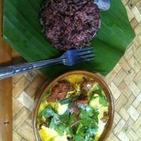 yellow curry at Bamboo Bee Vegetarian in Chiang Mai