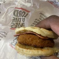 Chicken waffle sandwich  #Veganuary at Lord of the Fries - Southern Cross Station in Melbourne