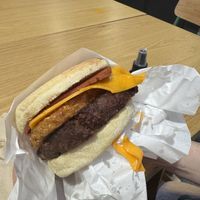 Hash and patty added v bacon   at Lord of the Fries - Southern Cross Station in Melbourne