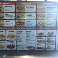Menu on left side of kiosk. at Lord of the Fries - Southern Cross Station in Melbourne