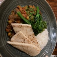 Aubergine and chickpea curry   at Home Restaurant in Belfast