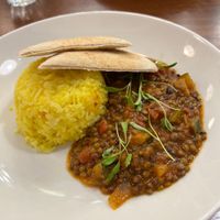 Veg tagline with saffron rice   at Home Restaurant in Belfast