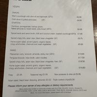 Updated menu as of March 2025  at Home Restaurant in Belfast