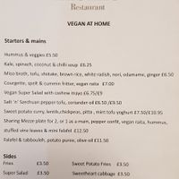 Vegan Menu at Home Restaurant in Belfast