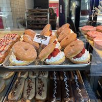 strawberry split  at Donut Bar in San Diego