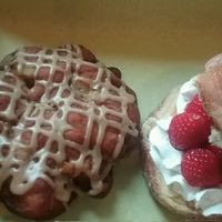 strawberry and Apple fritter at Donut Bar in San Diego