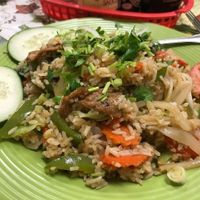 Vegetable Fried Rice w/ soy chicken at Green Lotus Vegan in Gilbert