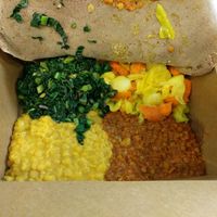 to go box of 'Large plate'  at Kaffa Ethiopian Cuisine in Berkeley