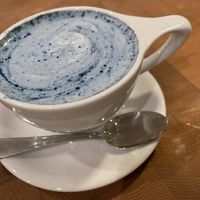 Spiraling latte  at Cafe Gratitude - DTLA in Los Angeles