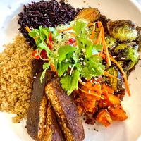 Forbidden black rice bowl w/ blackened tempeh (I am Loving) ✨Delicious   at Cafe Gratitude - DTLA in Los Angeles