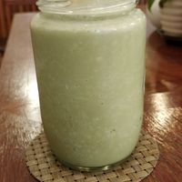 Iced Matcha latte smoothie at Backyard Cafe - Riverside in Phnom Penh