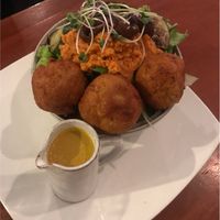 Vegan falafel salad  at Backyard Cafe - Riverside in Phnom Penh